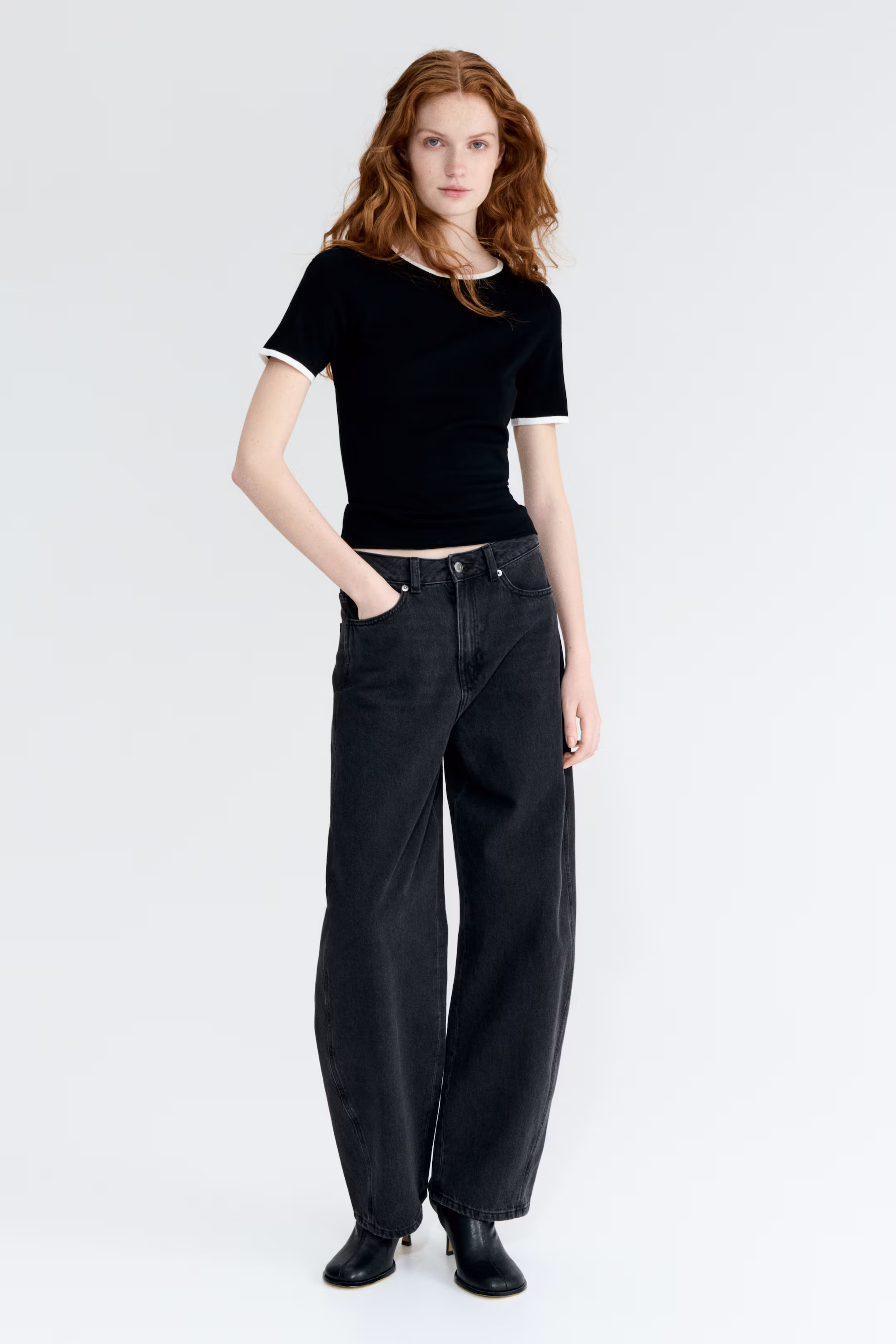 Fine-knit T-shirt